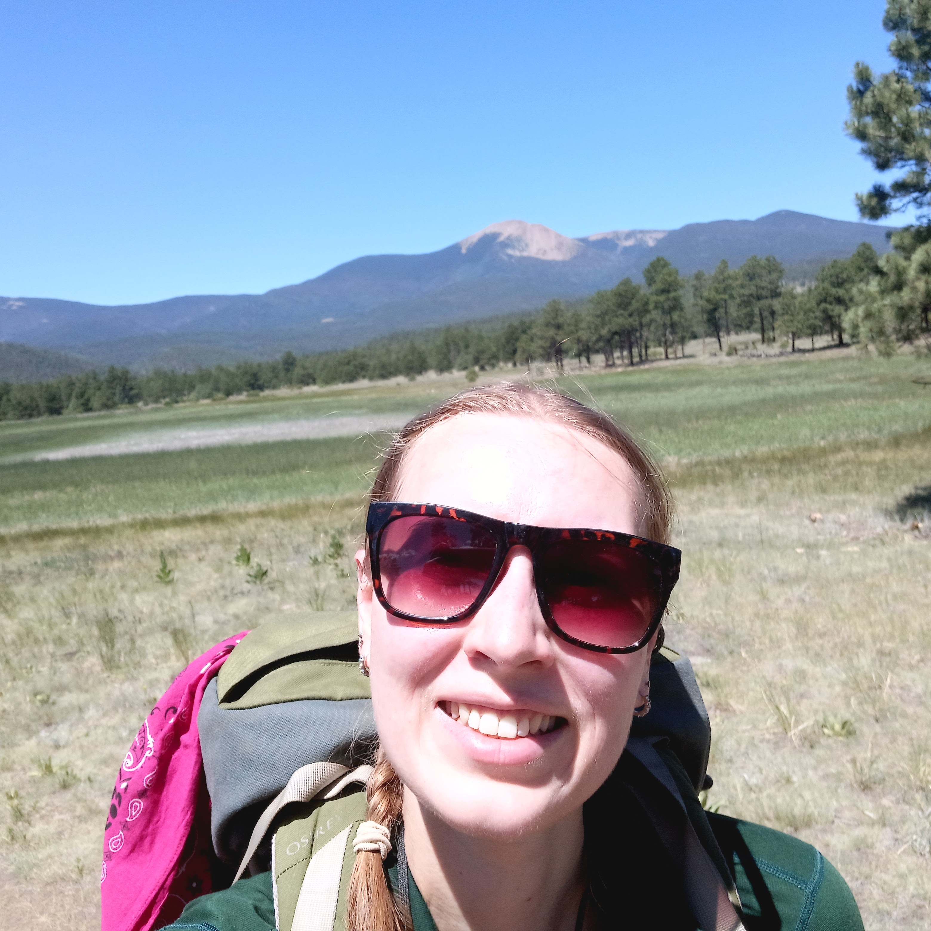 hiking with bandana